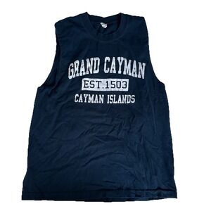 Grand Caymen Islands‎ est 1503 Navy Mens Large Tank Top muscle tee